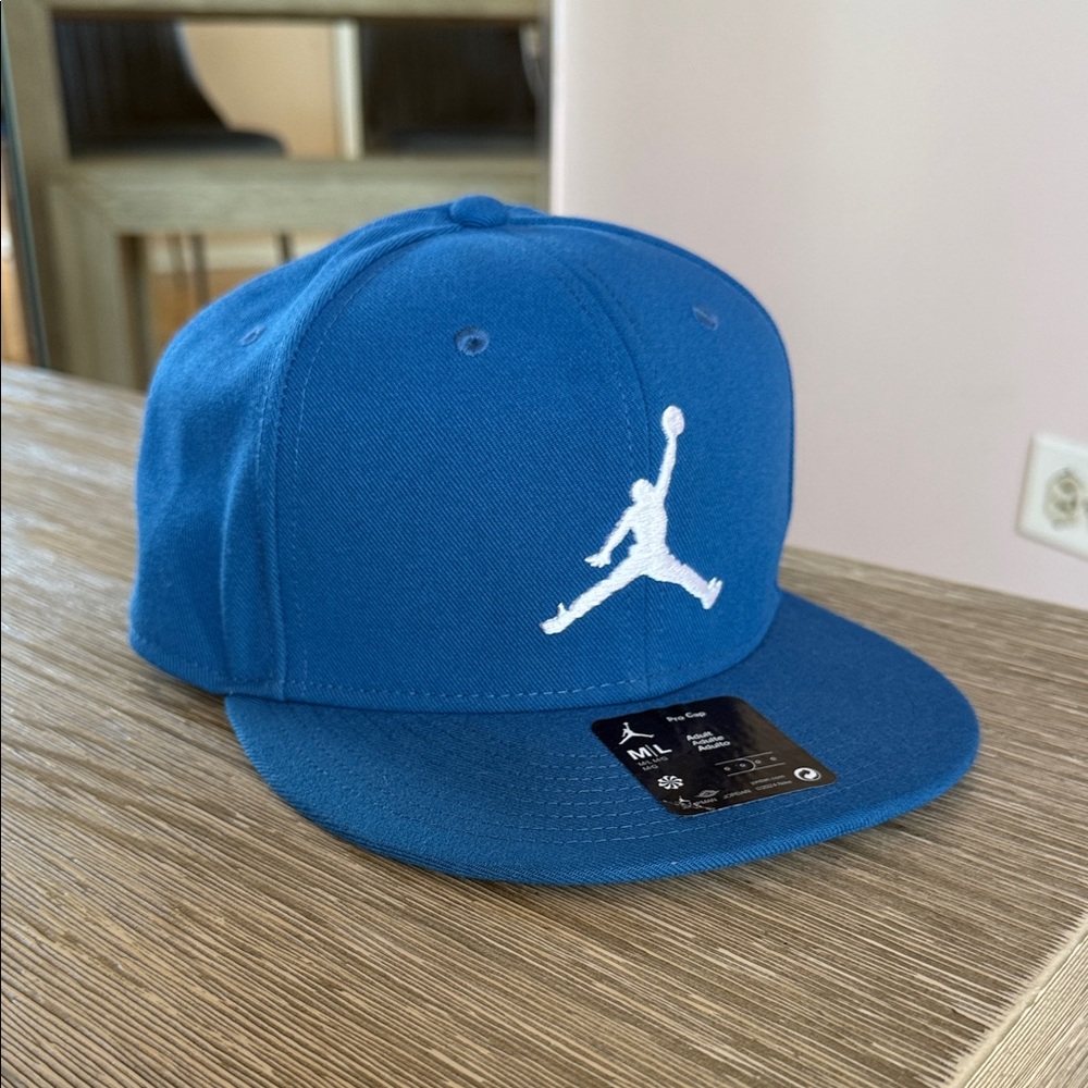 Jordan Pro SnapBack Cap Hat Blue w/ White Jumpman Logo Unisex Adult Medium/Large